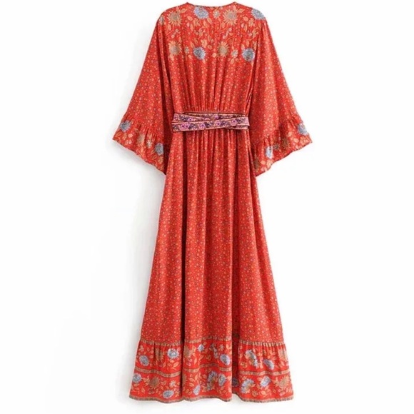 Gorgeous Red Boho Gypsy Maxi Dress - Picture 9 of 9
